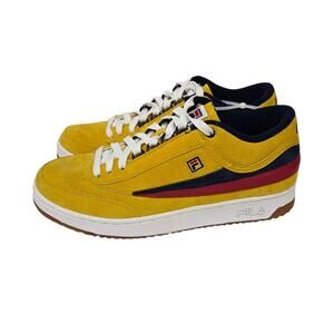 Fila T-1 Mid 1TM00020-732 Men's Yellow Suede Athletic Sneakers Shoes 11.5